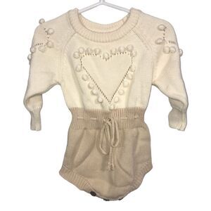 Kid's Knit Sweater Heart Onesie